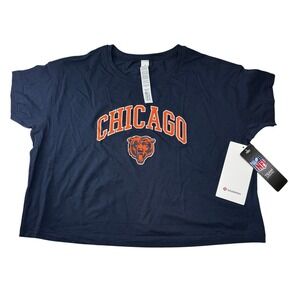 Lululemon‎ NFL Chicago Bears Cropped Tee Shirt Navy Soft Womens Size 6 New